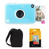 Kodak Printomatic+ Instant Print Digital Camera Starter Bundle + Carrying Case + Zink 20pk Sticky-Back Photo Paper - 10MP, Full-Color Photos, GB LED Status Indicator - Blue view 1