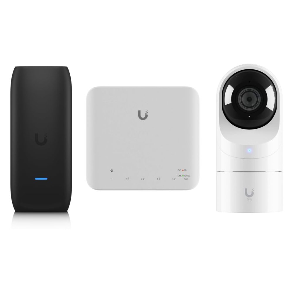 Smart Apartment Pro (Flex + UP-AI-Port + UVC-G5-Flex) Flex PoE Switch + AI Port + G5 Flex Camera | Automated Living & Security Bundle