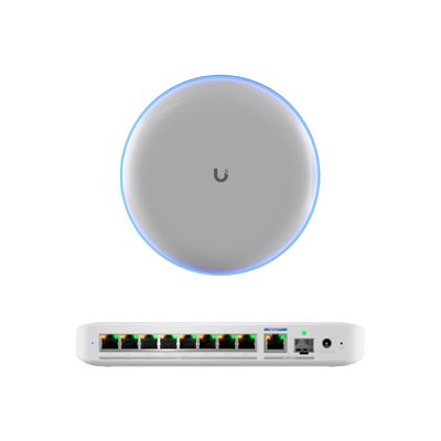 Backup Connectivity Kit (UBB + Flex-2.5G) - Building Bridge + Flex 2.5G Switch | Wireless Redundancy & Multi-Gig Wired Distribution Bundle