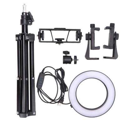 6 Inch LED, Photography Fill with Tr Phone Holder, Dimmable C with 3 Color Modes 10 Brightness s, USB ed for DSLR C Phone Laptop