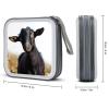 MUSM Cute Black Goat Animal CD Case, 40 Capacity CD/DVD Case Holders Large Storage Disc Wallet Bag Wallet Hard Plastic DVD Disc Cases Storage Binder for Car Home Office Travel view 2