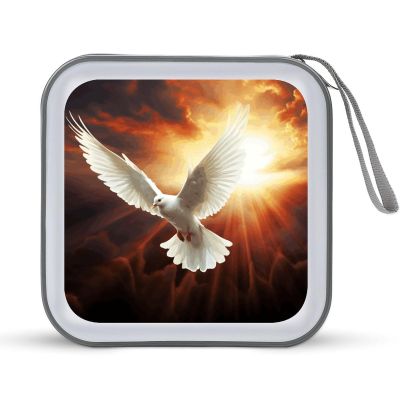 MUSM Dove Sun Art CD Case, 40 Capacity CD/DVD Case Holders Large Storage Disc Wallet Bag Wallet Hard Plastic DVD Disc Cases Storage Binder for Car Home Office Travel