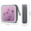 MUSM Flowers on Purple Background CD Case, 40 Capacity CD/DVD Case Holders Large Storage Disc Wallet Bag Wallet Hard Plastic DVD Disc Cases Storage Binder for Car Home Office Travel view 2
