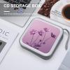 MUSM Flowers on Purple Background CD Case, 40 Capacity CD/DVD Case Holders Large Storage Disc Wallet Bag Wallet Hard Plastic DVD Disc Cases Storage Binder for Car Home Office Travel view 4