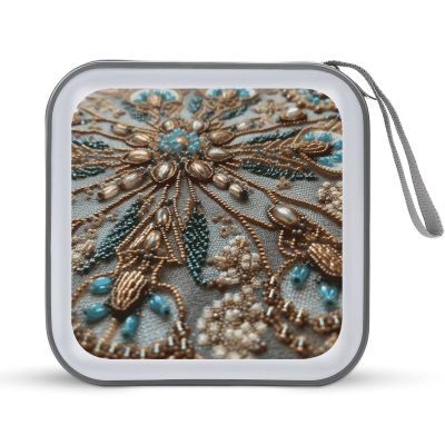 MUSM Delicate Beadwork CD Case, 40 Capacity CD/DVD Case Holders Large Storage Disc Wallet Bag Wallet Hard Plastic DVD Disc Cases Storage Binder for Car Home Office Travel