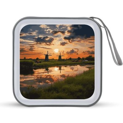 MUSM Beautiful View of The Netherlands CD Case, 40 Capacity CD/DVD Case Holders Large Storage Disc Wallet Bag Wallet Hard Plastic DVD Disc Cases Storage Binder for Car Home Office Travel