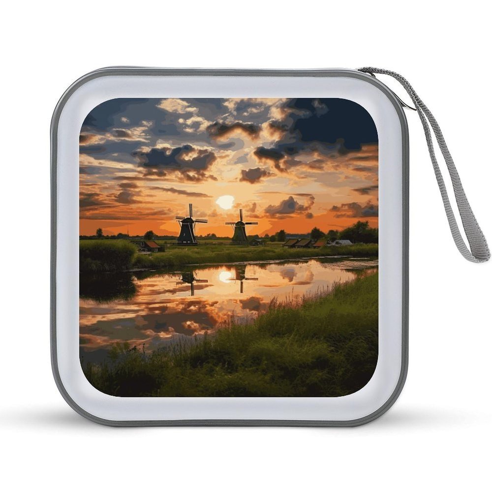 MUSM Beautiful View of The Netherlands CD Case, 40 Capacity CD/DVD Case Holders Large Storage Disc Wallet Bag Wallet Hard Plastic DVD Disc Cases Storage Binder for Car Home Office Travel