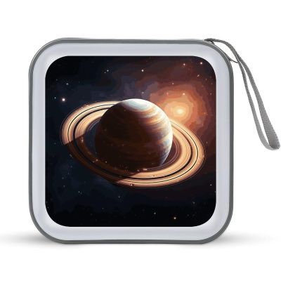 MUSM Saturn Ring Planet CD Case, 40 Capacity CD/DVD Case Holders Large Storage Disc Wallet Bag Wallet Hard Plastic DVD Disc Cases Storage Binder for Car Home Office Travel