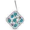 MUSM Teal Grey And White Floral CD Case, 40 Capacity CD/DVD Case Holders Large Storage Disc Wallet Bag Wallet Hard Plastic DVD Disc Cases Storage Binder for Car Home Office Travel view 3
