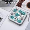 MUSM Teal Grey And White Floral CD Case, 40 Capacity CD/DVD Case Holders Large Storage Disc Wallet Bag Wallet Hard Plastic DVD Disc Cases Storage Binder for Car Home Office Travel view 4