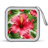 MUSM Hibiscus Flower CD Case, 40 Capacity CD/DVD Case Holders Large Storage Disc Wallet Bag Wallet Hard Plastic DVD Disc Cases Storage Binder for Car Home Office Travel view 1
