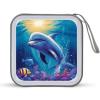 MUSM Cute Dolphin CD Case, 40 Capacity CD/DVD Case Holders Large Storage Disc Wallet Bag Wallet Hard Plastic DVD Disc Cases Storage Binder for Car Home Office Travel view 1