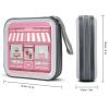 MUSM Ice Cream Store Pink CD Case, 40 Capacity CD/DVD Case Holders Large Storage Disc Wallet Bag Wallet Hard Plastic DVD Disc Cases Storage Binder for Car Home Office Travel view 2
