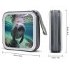 MUSM Cute Sea Animal Manatee CD Case, 40 Capacity CD/DVD Case Holders Large Storage Disc Wallet Bag Wallet Hard Plastic DVD Disc Cases Storage Binder for Car Home Office Travel view 2