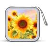 MUSM Beautiful Sunflower CD Case, 40 Capacity CD/DVD Case Holders Large Storage Disc Wallet Bag Wallet Hard Plastic DVD Disc Cases Storage Binder for Car Home Office Travel view 1