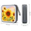 MUSM Beautiful Sunflower CD Case, 40 Capacity CD/DVD Case Holders Large Storage Disc Wallet Bag Wallet Hard Plastic DVD Disc Cases Storage Binder for Car Home Office Travel view 2