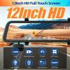 1080P Mirror Dash Cam, 12" 4 Channel Front and Rear Inside View Mirror Camera Mirror Dash Cam with GPS,Night Vision,G-Sensor,Parking Assistance,APP Control,Parking Monitor,Waterproof Backup Camera view 2