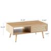 55.12" Rattan TV Cabinet, Double Sliding Doors for Storage, Adjustable Shelf, Solid Wood Legs, TV Console for Living Room,for The Living Room view 3