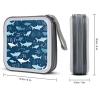 YHNNH Sharksm DVD Case,Portable Zipper CD Holder EVA Protective Blu-ray Wallet Hard Plastic DVD Case Large Storage Disc Wallet Bag for Car, Home, Office, Games Disc view 2