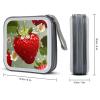 YHNNH Lovely Strawberry DVD Case,Portable Zipper CD Holder EVA Protective Blu-ray Wallet Hard Plastic DVD Case Large Storage Disc Wallet Bag for Car, Home, Office, Games Disc view 2