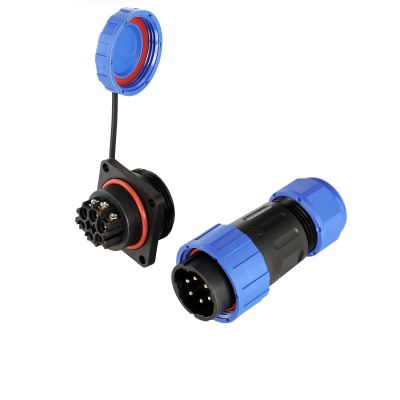 ZBLZGP TY24 6 Pin Waterproof Connector, Solder-Free Screw-Connection Panel Mount Male Female Plug Socket, Quick-Disconnect for Power