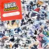 100 PCS Orca Stickers Pack  Waterproof Vinyl Decals for Water Bottles, Laptops, Phones, Notebook, Cars  Cool Vibrant Graphics for Orca Enthusiast view 1