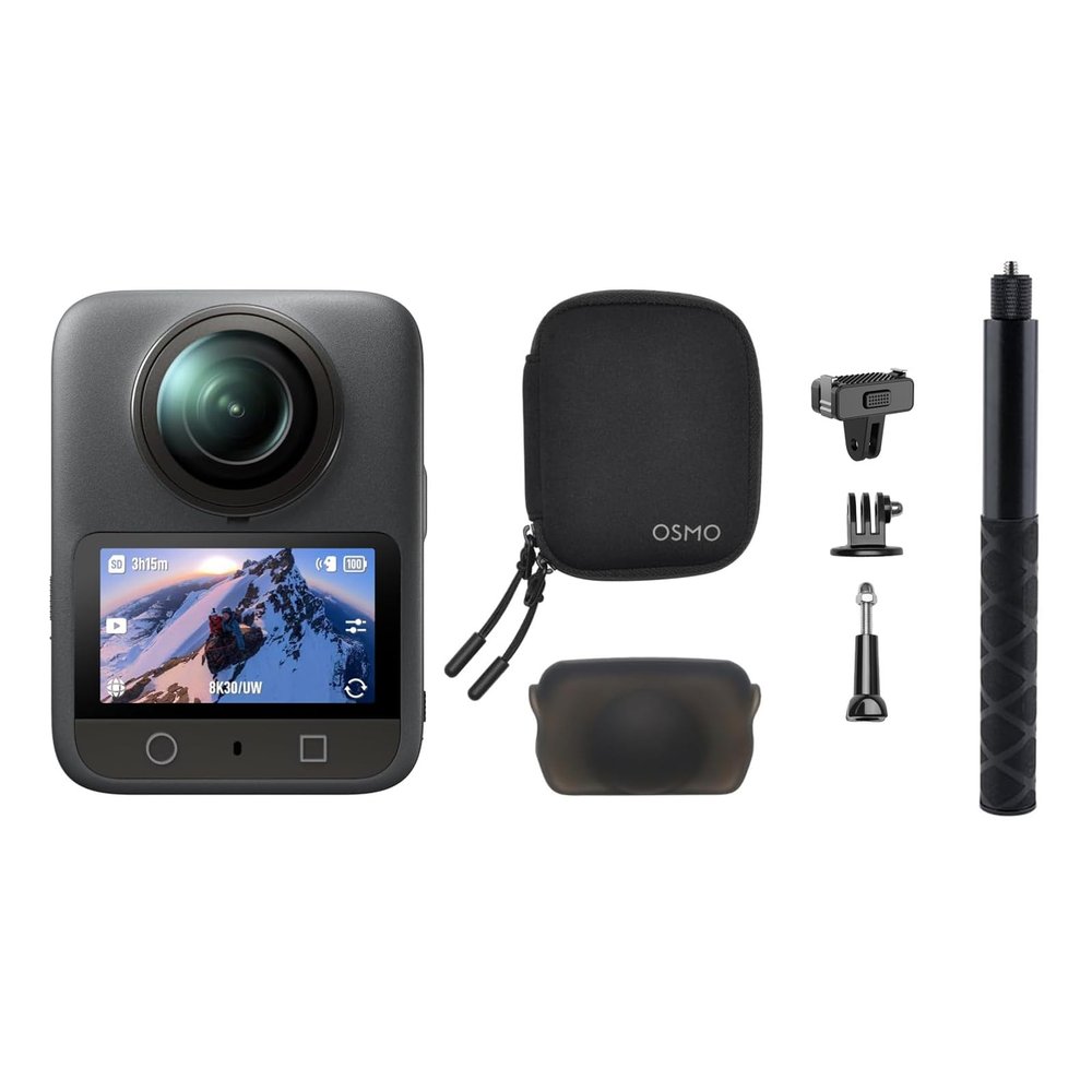 DJI Osmo 360 Skiing Combo, 360 Camera with 1-Inch 360 Imaging, Native 8K 360 Video, 1.2m Invisible Selfie Stick, 4K/120fps & 170 Boost Video, -20 C-4 F Cold-Resistant, Action Camera for Skiers