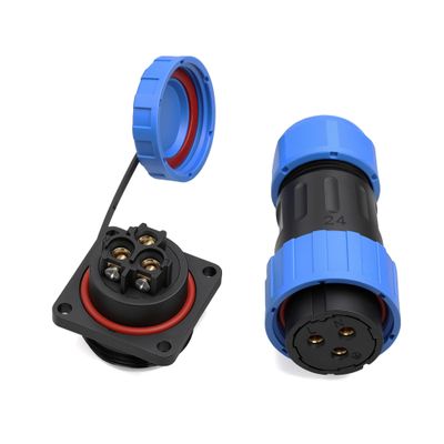 ZBLZGP TY24 3 Pin IP68 Waterproof Solderless LED Connector, Quick-Locking Back Nut Reverse Mount, Easy Installation Wire Screwing for Automotive & Marine Circuits