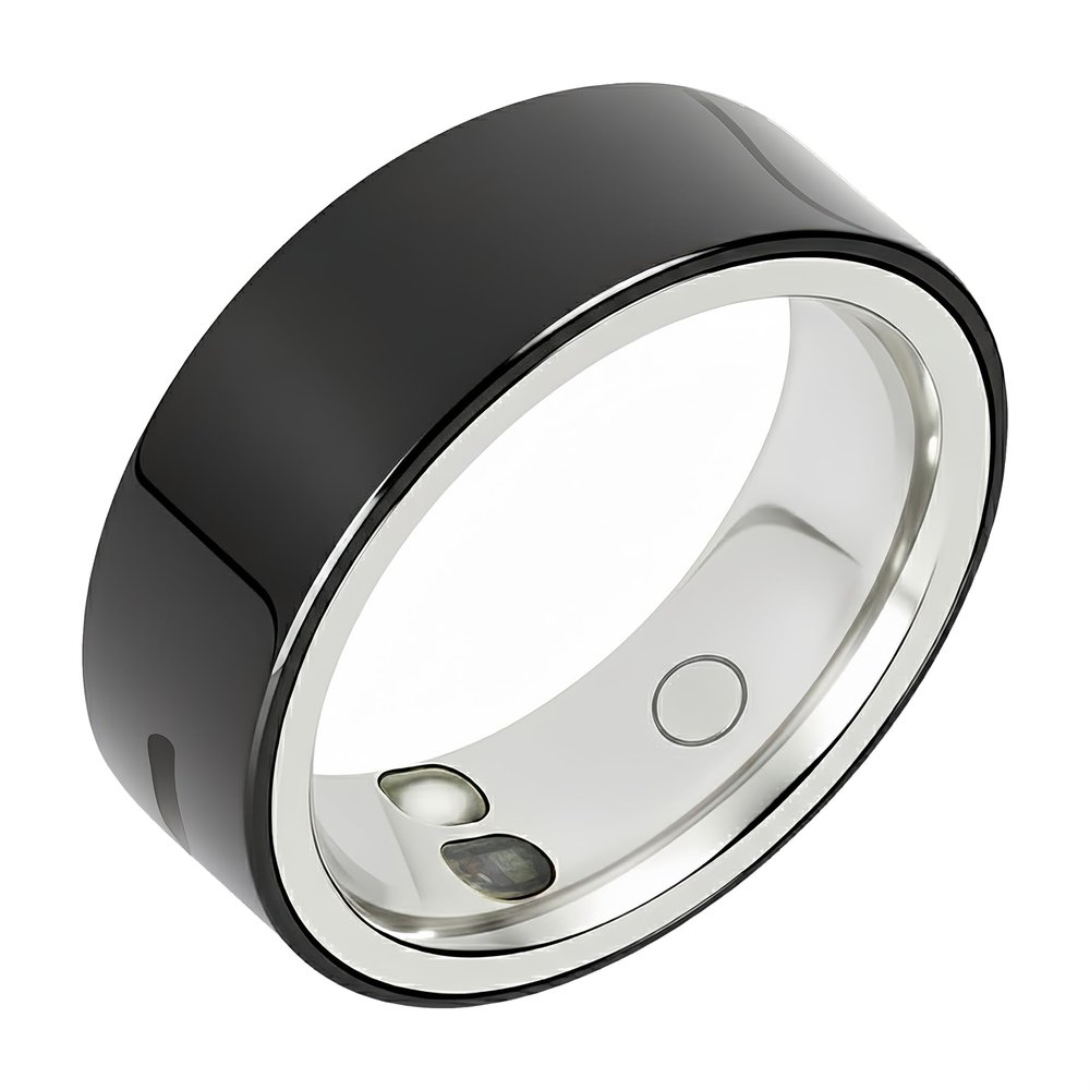 BlissfulTails Smart Health Ring for Men & Women  Fitness & Sleep Monitor, Heart Rate, Touch, Vibration & SOS, Waterproof, iOS & Android  Gift for Couples, BT Ring Gen 2 (Ceramic, Size 6)