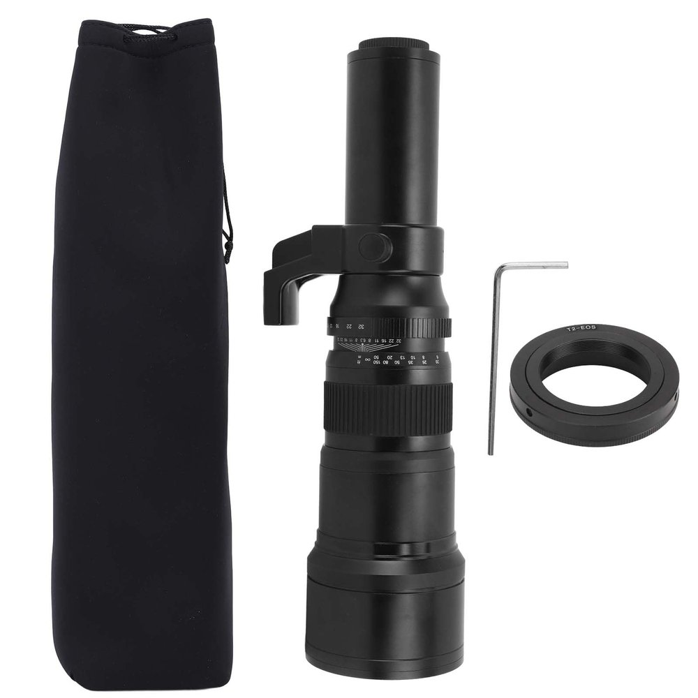 500mm F6.3 Manual Focus Telephoto Lens, Alloy Structure, MC Coating - Ultra Long Fixed Focus, Accurate Achromatic Refraction, Sports and Wildlife Photography (Black)