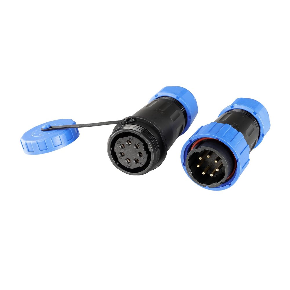 ZBLZGP TY24 7 Pin Waterproof Connector, Solderless Screw-Connection Flange Reverse Mount, Wiring Terminal for Automotive & Machinery Manufacturing