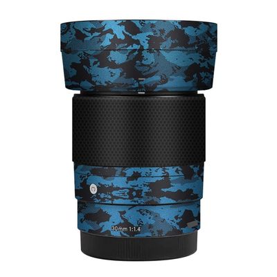 30 1.4 E Camera Lens Skin Accessories Vinyl Wrap Body Protective Film Sticker for Sigma 30mm F1.4 DG DN fit for Sony E Mount Camera Protector Decals (Knight Blue)