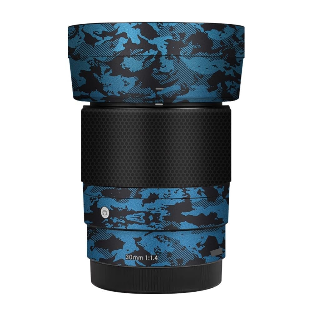 30 1.4 E Camera Lens Skin Accessories Vinyl Wrap Body Protective Film Sticker for Sigma 30mm F1.4 DG DN fit for Sony E Mount Camera Protector Decals (Knight Blue)