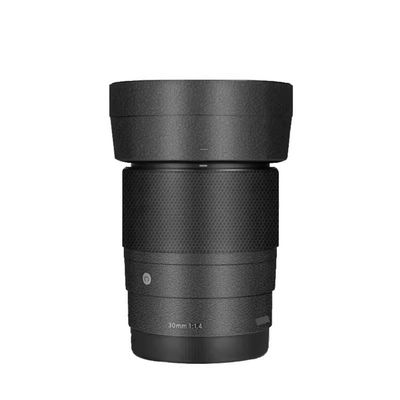 30 1.4 E Camera Lens Skin Accessories Vinyl Wrap Body Protective Film Sticker for Sigma 30mm F1.4 DG DN fit for Sony E Mount Camera Protector Decals (Leather Black)