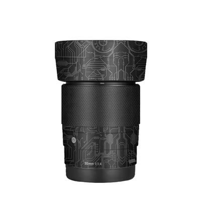 30 1.4 E Camera Lens Skin Accessories Vinyl Wrap Body Protective Film Sticker for Sigma 30mm F1.4 DG DN fit for Sony E Mount Camera Protector Decals (Circuit Titanium)