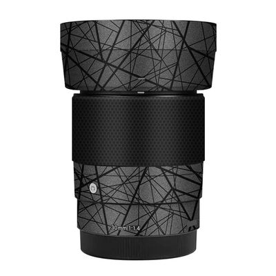 30 1.4 E Camera Lens Skin Accessories Vinyl Wrap Body Protective Film Sticker for Sigma 30mm F1.4 DG DN fit for Sony E Mount Camera Protector Decals (Cross Gray)