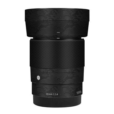 30 1.4 E Camera Lens Skin Accessories Vinyl Wrap Body Protective Film Sticker for Sigma 30mm F1.4 DG DN fit for Sony E Mount Camera Protector Decals (Wave Black)