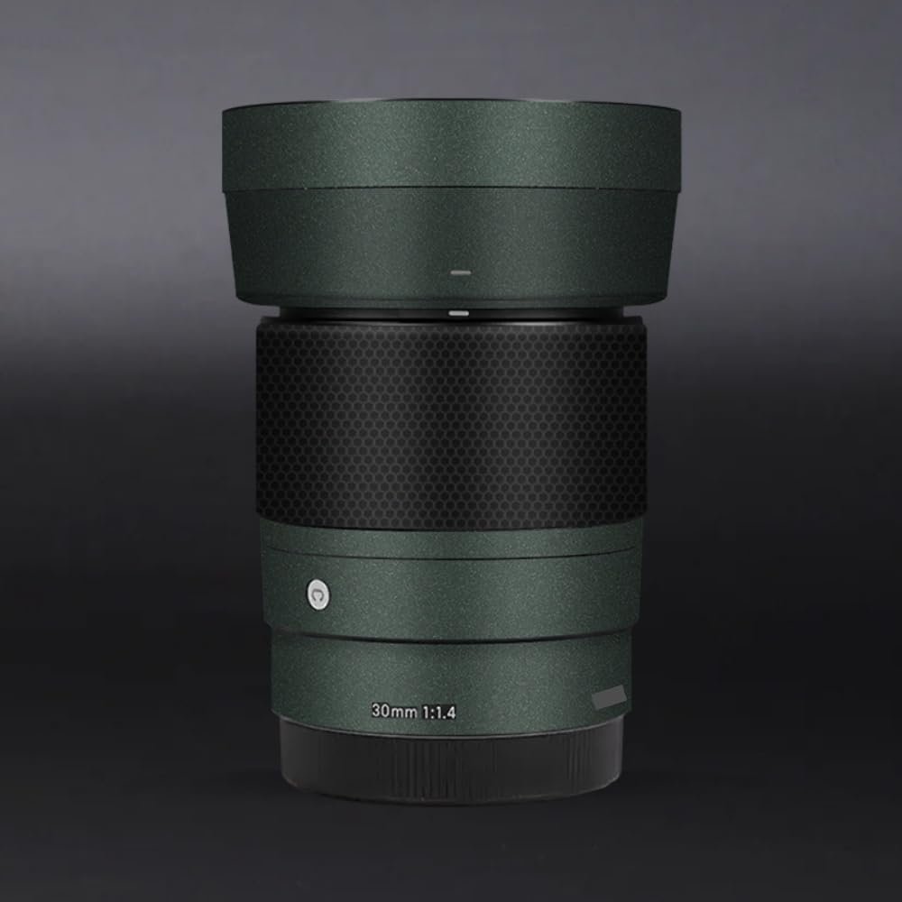 30 1.4 E Camera Lens Skin Accessories Vinyl Wrap Body Protective Film Sticker for Sigma 30mm F1.4 DG DN fit for Sony E Mount Camera Protector Decals (Turquoise Green)