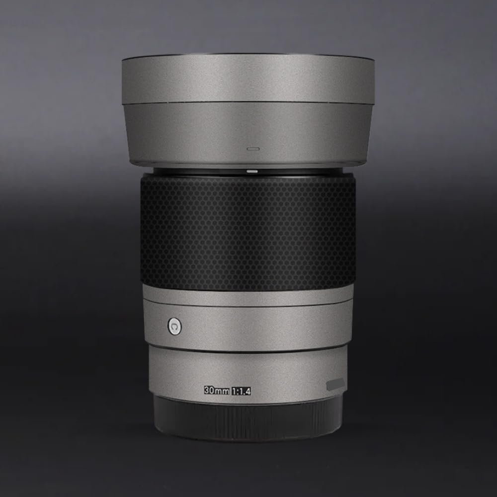30 1.4 E Camera Lens Skin Accessories Vinyl Wrap Body Protective Film Sticker for Sigma 30mm F1.4 DG DN fit for Sony E Mount Camera Protector Decals (Titanium)