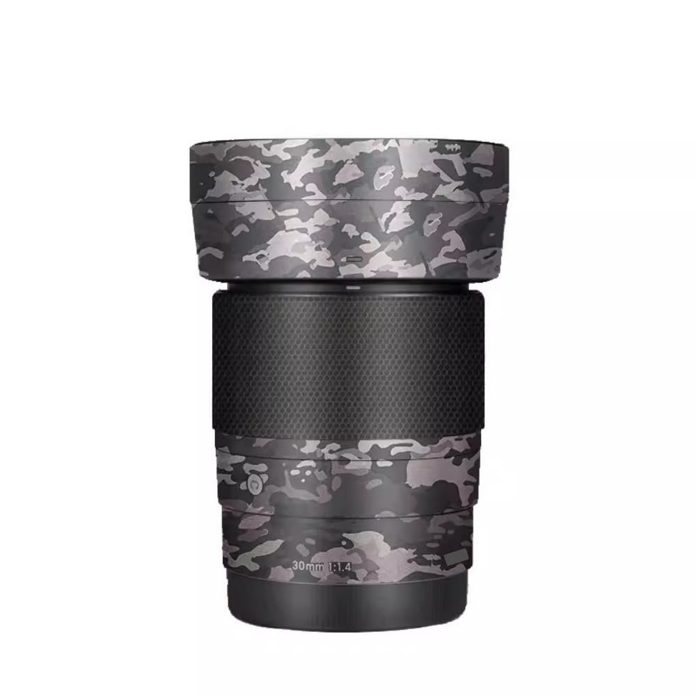 30 1.4 E Camera Lens Skin Accessories Vinyl Wrap Body Protective Film Sticker for Sigma 30mm F1.4 DG DN fit for Sony E Mount Camera Protector Decals (Field Camouflage)