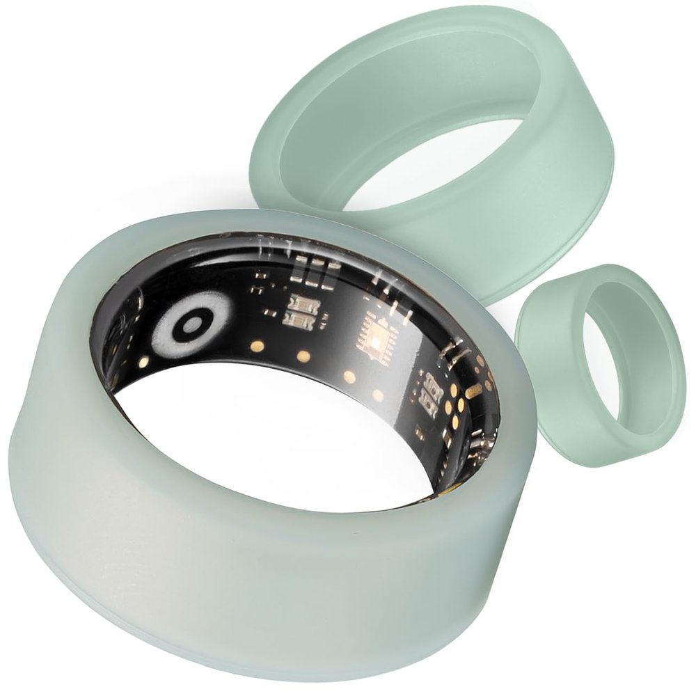 WuzuTech Herz P1 Ring Protector Mint  M/L Silicone Cover for Smart Rings (Set of 3) | Sweat & Scratch Resistant | Flexible Skin-Safe Shield for Fitness, Workouts & Daily Use
