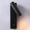 Adjustable LED Wall Lamp with USB Charger - Black Bedside Reading Light, Table Desk Spotlight, Ideal for Shelves and Chaners (4000K) view 1