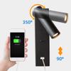 Adjustable LED Wall Lamp with USB Charger - Black Bedside Reading Light, Table Desk Spotlight, Ideal for Shelves and Chaners (4000K) view 3