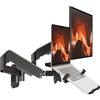 PUTORSEN Monitor and Laptop Wall-Mount - Full Motion 2-in-1 Monitor Arm Fits Max 32" Screen and 18" Laptop, Holds up to19.8lbs, Detachable Laptop Tray with Adjustable Slide Clamp, VESA 75x75/100x100 view 1