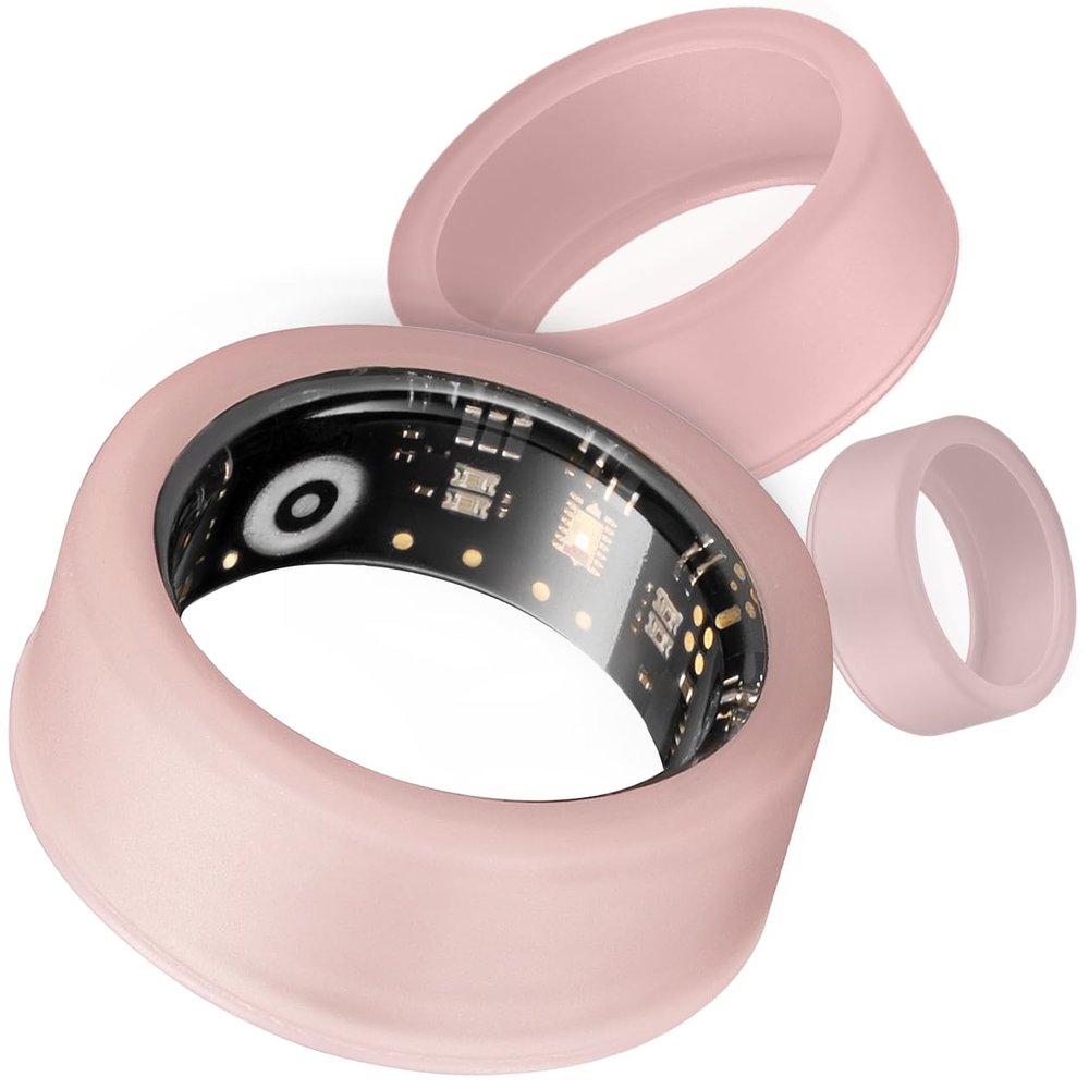 WuzuTech Herz P1 Ring Protector Rose M/L Silicone Cover for Smart Rings (Set of 3) | Sweat & Scratch Resistant | Flexible Skin-Safe Shield for Fitness, Workouts & Daily Use