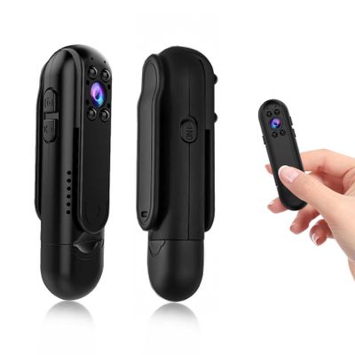 HSKAH Mini Body Camera, Wearable Action Body Cam, Thumb Size Hands Recording Body Worn Camera, Portable Camcorder for Work Security