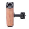 LAISANIM Camera Wooden Side Handle with Cold Shoe Port and 1/4in Screw Hole, Flexible Disassembly and Assembly, Tight Connection for DSLR Camera Cage, Universal Fit view 4