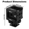 Cold Shoe Mount Adapter, Metal Camera Cold Shoe Extension Bracket with 1/4" Screw Holes for Photography Flash Light Microphone Monitor Compatible with DSLR Cameras (Black) view 2