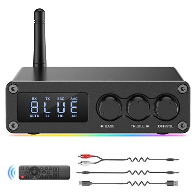 Rylithon M12 Pro PreBluetooth 5.2 Receiver Transmitter for TV,Home Stereo,BT Headset,Low Latency HD Bluetooth Audio Decoder Adapter with Display,RCA,3.5mmAUX,Coaxial,Optical Inputs/Outputs