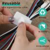 100Pcs Hook and Loop Cable Straps, Adhesive Wire Management Appliance Cord Organizer Self Adhesive Cable Ties for Kitchen Office Household Essentials, Easily Organize Desktop Wires (White) view 4